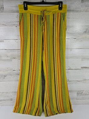 URBAN OUTFITTERS Costa Linen Pant Wide Leg Casual Lounge Striped WMNS SIZE SMALL